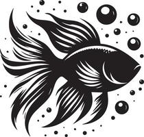 sea fish silhouette isolated on white background. sea fish logo vector