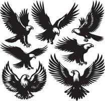 Eagle silhouette set. Eagle illustration vector