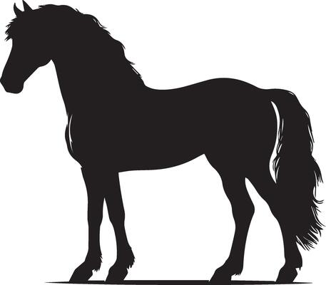 horse silhouette animal set isolated on white background. Black horses graphic element illustration.High Resolution JPG, EPS 10 included
