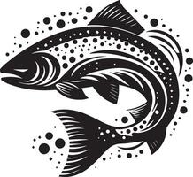 mar pescado silueta aislado en blanco antecedentes. mar pescado logo vector