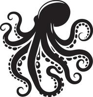 octopus silhouette isolated on white background vector