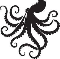 octopus silhouette isolated on white background vector