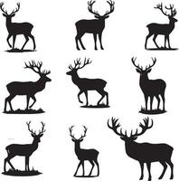 Deer silhouette illustration. Deer icon vector