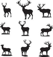 Deer silhouette illustration. Deer icon vector