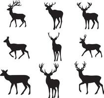 Deer silhouette illustration. Deer icon vector