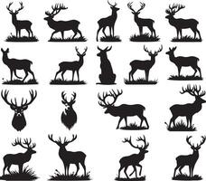 Deer silhouette illustration. Deer icon vector