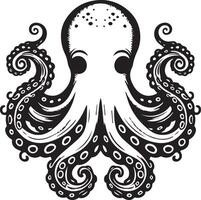 octopus silhouette isolated on white background vector