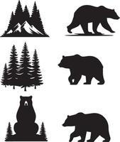 oso silueta en blanco antecedentes moderno símbolo logo. vector