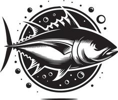 sea fish silhouette isolated on white background. sea fish logo vector