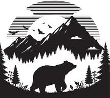 bear silhouette on white background modern symbol logo. vector