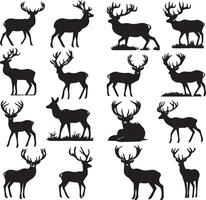 Deer silhouette illustration. Deer icon vector