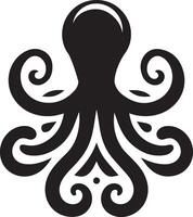 octopus silhouette isolated on white background vector