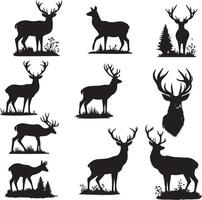 Deer silhouette illustration. Deer icon vector