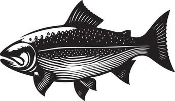 mar pescado silueta aislado en blanco antecedentes. mar pescado logo vector