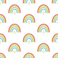 Rainbow pattern with small star vector
