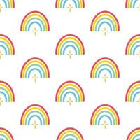 Rainbow pattern with small star vector