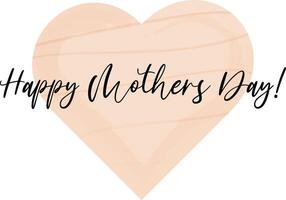 Happy Mothers Day greeting with peach heart vector