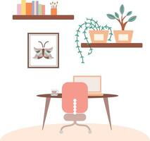 Illustration of remote home office vector