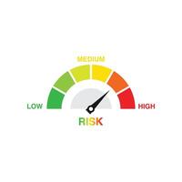 Risk concept on speedometer. icon vector