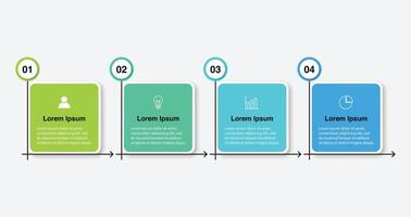 infografía elementos diseño plantilla, negocio concepto con 4 4 pasos o opciones, lata ser usado para flujo de trabajo disposición, diagrama, anual informe, web diseño.creativo bandera, etiqueta . vector