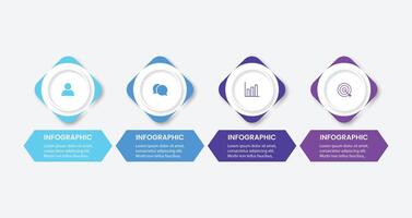 infografía elementos diseño plantilla, negocio concepto con 4 4 pasos o opciones, lata ser usado para flujo de trabajo disposición, diagrama, anual informe, web diseño.creativo bandera, etiqueta . vector