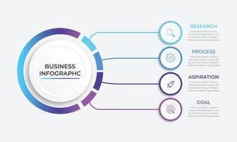 Modern infographic template. Creative circle element design with marketing icons. Business concept with 4 options, steps, sections. vector