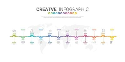 Presentation Timeline for all months, year. vector