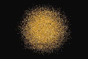 Golden circle sparkles on black background vector