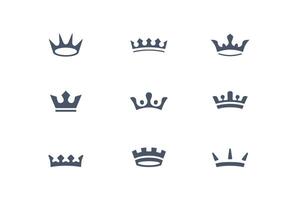 Set of royal crowns, icons vector