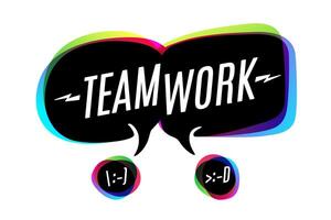 Colorful bubbles with text Teamwork vector