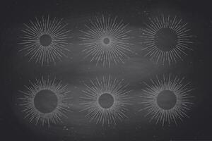 Set of light rays, sunburst vector