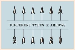 Design elements different types of arrows in retro style for navigation sign vector