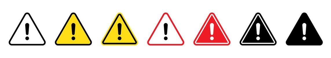 Caution triangular signs. Danger, warning sign, attention sign. Danger icon, warning icon, attention icon. vector