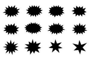 Set of comic splash, explosion, burst, bang, blast, shine, star for sale labels, stickers. vector