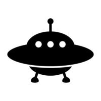 Cartoon UFO icon, alien spaceship icon. vector