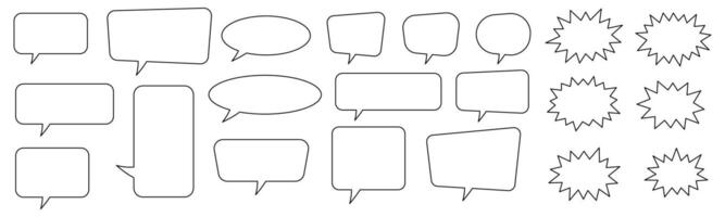 Speech bubble, speech balloon, chat bubble line art icon for apps and websites. vector