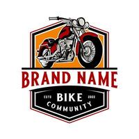 retro motorcycle logo. emblem design wiht motorbike icon, for classic motorbike lovers vector