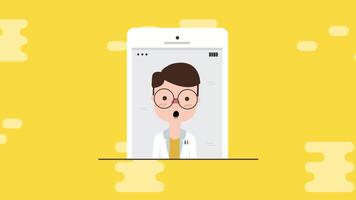 en ligne médecin un service dans mobile application 2d animation video