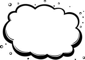 black dialog cloud or cloud frame without background vector