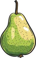 color drawing of a pear without background vector