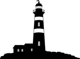 black and white lighthouse without background vector