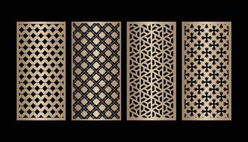 Laser and cnc cutting panels template. Decorative die cut pattern vector