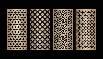 Laser and cnc cutting panels template. Decorative die cut pattern vector