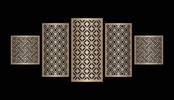 Laser and cnc cutting panels template. Decorative die cut pattern vector