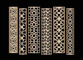 Laser and cnc cutting panels template. Decorative die cut pattern vector