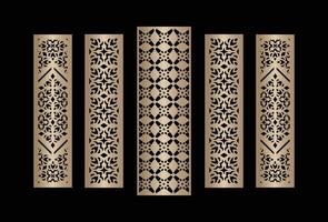 Laser and cnc cutting panels template. Decorative die cut pattern vector