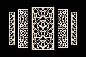 Laser and cnc cutting panels template. Decorative die cut pattern vector