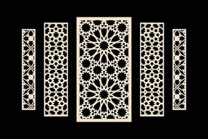 Laser and cnc cutting panels template. Decorative die cut pattern vector