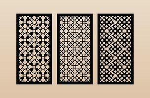 Laser and cnc cutting panels template. Decorative die cut pattern vector