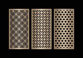 Laser and cnc cutting panels template. Decorative die cut pattern vector